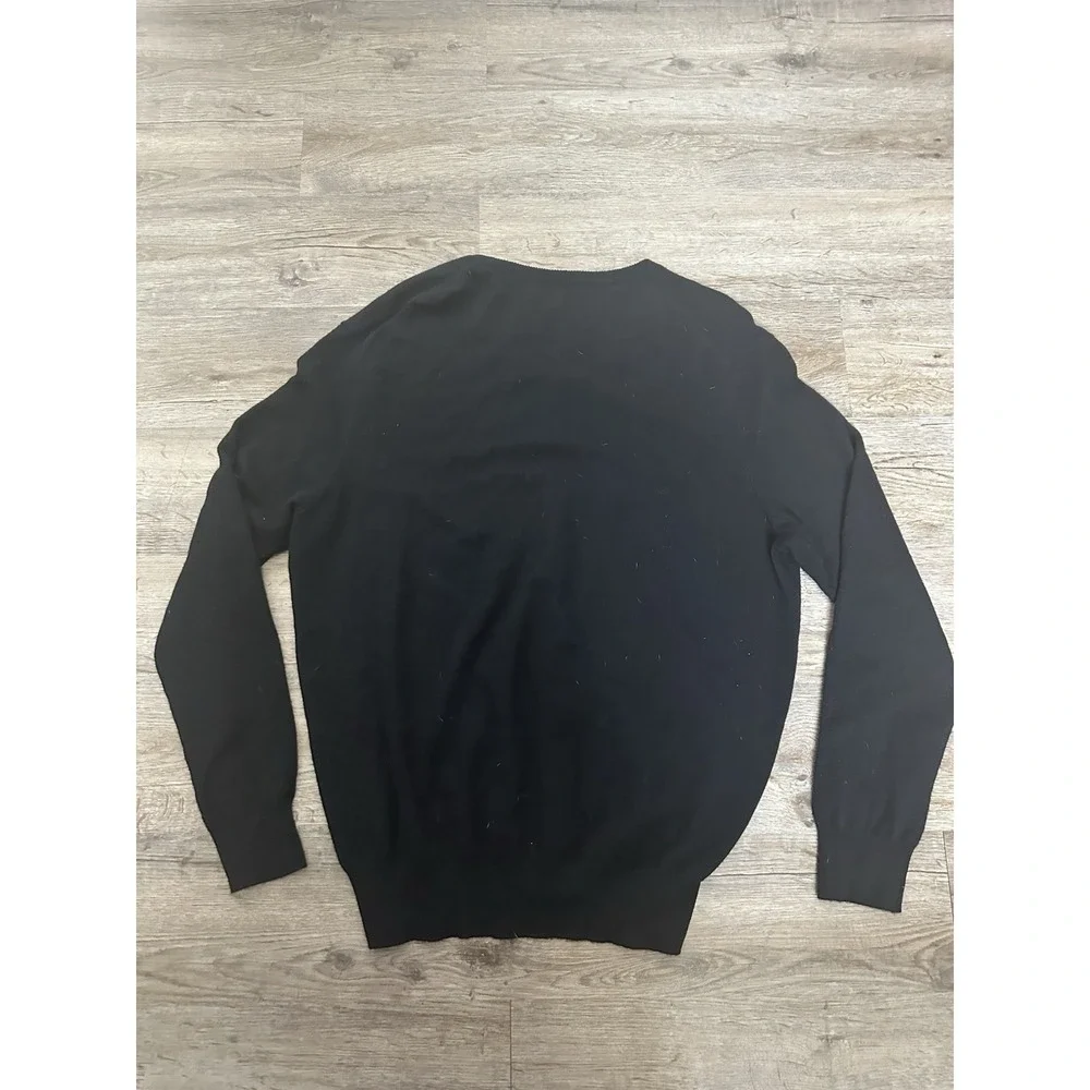 Polo Ralph Lauren Men's 100% Merino Wool Black Sweater Men's M Purple Pony